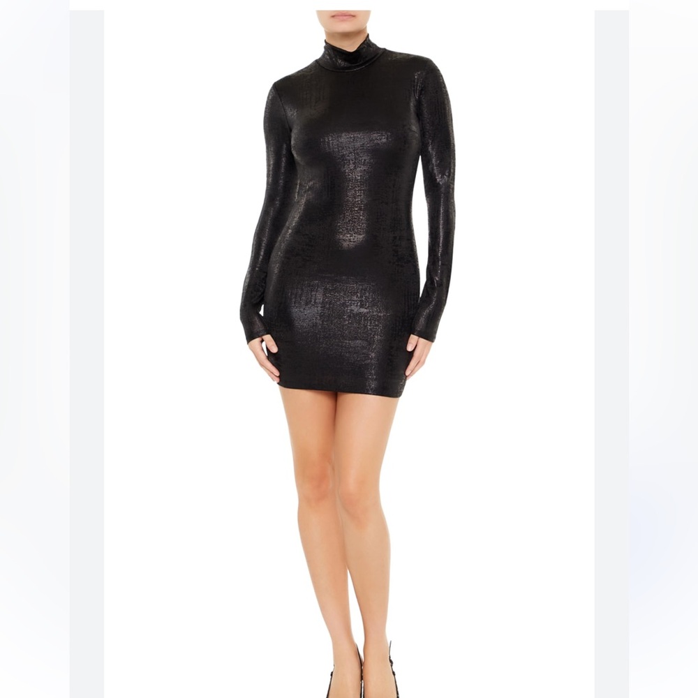Black Long Sleeve Mini Dress